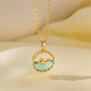 [8002] Whale Has You Necklace / Gold