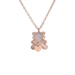 White Shell Rose Gold Necklace