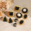 Wholesale 304 Stainless Steel C Shape Geometric Oval PVD Coated Real Gold Plated Vintage Style Classic Style Waterproof Non Tarnish Plating Ear Studs