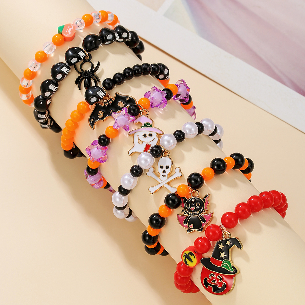 Wholesale Bracelet Beaded Funny Bat Pendant Ghost Festival Ghost Bracelet