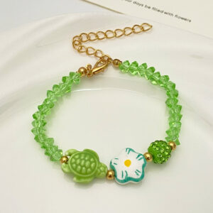 Seaside vacation shell star colorful gravel bracelet~kc gold 8907