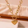 Ion Plating (IP) 18K Gold Plated Heart Shape 304 Stainless Steel Elegant Sexy Simple Style Waterproof Non Tarnish Pendant Necklace