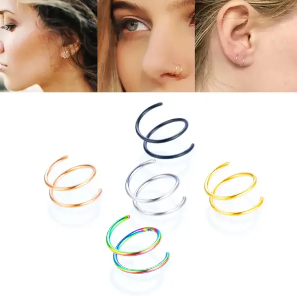 Simple Style Solid Color Stainless Steel Plating Nose Ring Nose Pin