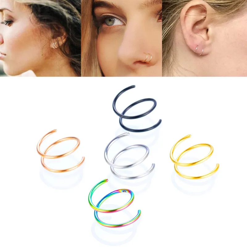 Wholesale Simple Style Solid Color Stainless Steel Plating Nose Ring Nose Pin