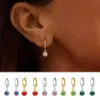 Wholesale 12 Colors Birthstone DIY Jewelry Accessories December Crystal Glass Earrings Birthstone Stud Earrings Unisex Stainless Steel Material