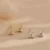 Wholesale 304 Stainless Steel Flower PVD Coated Artificial Pearls 14K Real Gold Plated Ear Studs