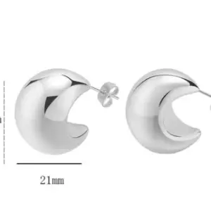 Semicircle Hollow Earrings Steel Color Cp-yz129lv-hb / 18K