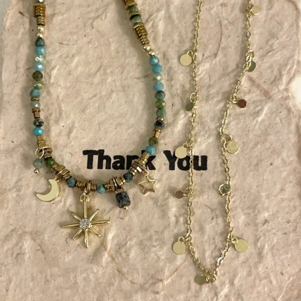 oly-eb65c75164c0e55c0b001e41b3824397 Wholesale French Retro Star Moon Necklace Small Fresh Color Beaded Clavicle Chain Niche Design High-grade Necklace for Women