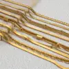 Wholesale PVD Coated Real Gold Plated Waves 304 Stainless Steel Retro Waterproof Non Tarnish 304 Stainless Steel Bracelets