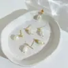Wholesale PVD Coated Real Gold Plated 16K Gold White Gold Plated Gold Plating Geometric 304 Stainless Steel Freshwater Pearl Fashion Waterproof Non Tarnish Drop Earrings