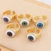 Wholesale Retro Devil's Eye Copper Open Ring Plating Resin Copper Rings