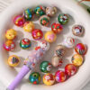 Wholesale Christmas printed beads with open holes