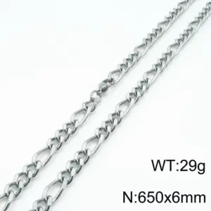 Steel Color 650 * 6mm = Necklace KN197219-Z