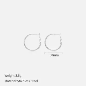 30mm Earrings-Steel Color