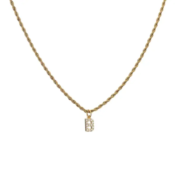 Stainless Steel 18K Gold Plated Simple Style Plating Letter Pendant Necklace