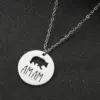 Wholesale PVD Coated Real Gold Plated Letter Bear 201 Stainless Steel MAMA Simple Style Waterproof Non Tarnish 201 Stainless Steel Pendant Necklace