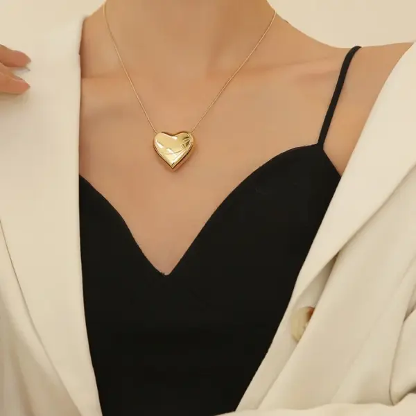 Wholesale Fashion Heart Shape Titanium Steel Plating Necklace 1 Piece