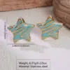 Wholesale 304 Stainless Steel Plastic Star Electroplating Imitation Gold Sweet Simple Style Classic Style Ear Studs