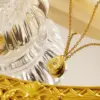 Wholesale PVD Coated Real Gold Plated 18K Gold Sun Water Droplets 304 Stainless Steel Elegant Waterproof Non Tarnish 304 Stainless Steel Pendant Necklace