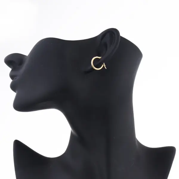 Wholesale Fashion Round Plating 201 Stainless Steel No Inlaid Earrings