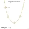 Wholesale PVD Coated Real Gold Plated 18K Gold Flower Shell 304 Stainless Steel Simple Style Classic Style Waterproof Non Tarnish 304 Stainless Steel Necklace