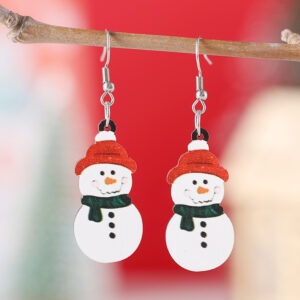 Wholesale Cute Christmas hat, scarf, snowman pendant earrings