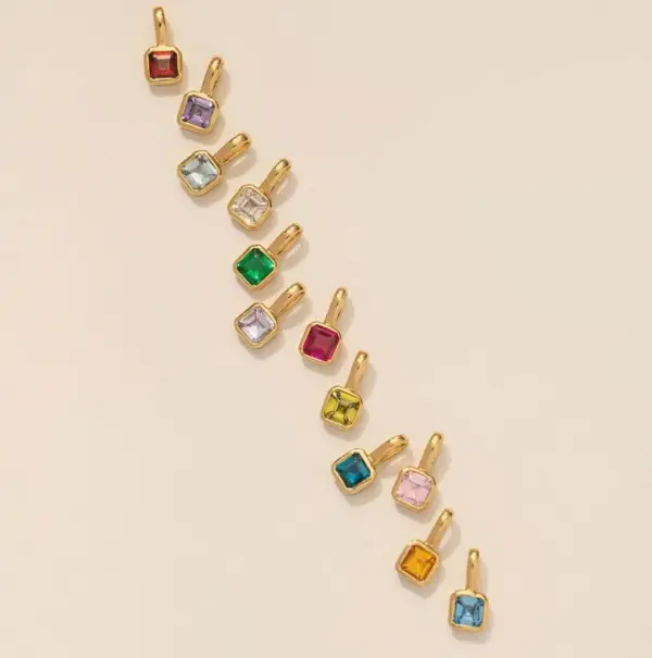 Wholesale 304 Stainless Steel Geometric PVD Coated Zircon 18K Real Gold Plated Simple Style Classic Style Waterproof Non Tarnish Plating Inlay