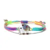 Fashion Hand-woven Multi-color Red Rope Elephant Copper Bracelet