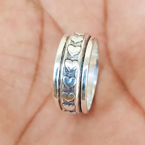 Wholesale Retro Bohemian Heart Wide Face Ring