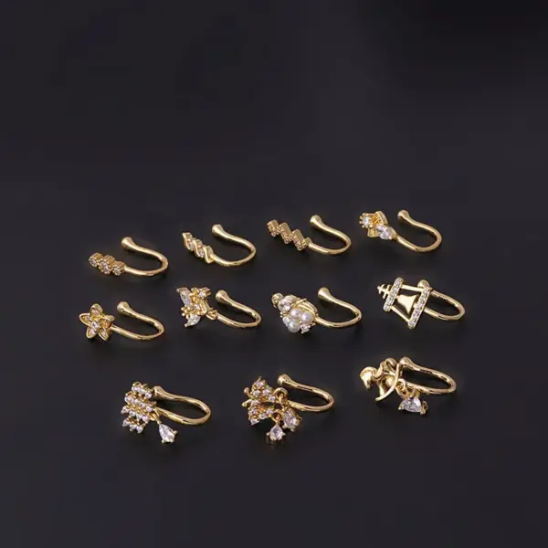 Nose Rings & Studs Fashion Geometric Copper Plating Nose Pin