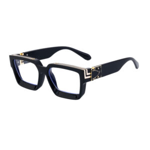 C5 bright black frame gold transparent white film