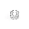 Wholesale Jewelry Simple Style Leaves Solid Color Butterfly Titanium Steel Open Rings