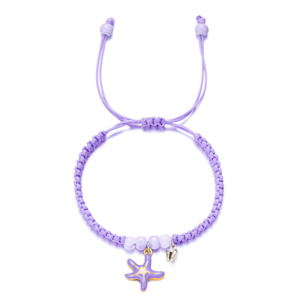 Wholesale Fashionable All-match opping Oil Starfish Ceramic Bead Bell Woven Bracelet Beaded Pendant Adjustable Cole Girlfriend Bracelet