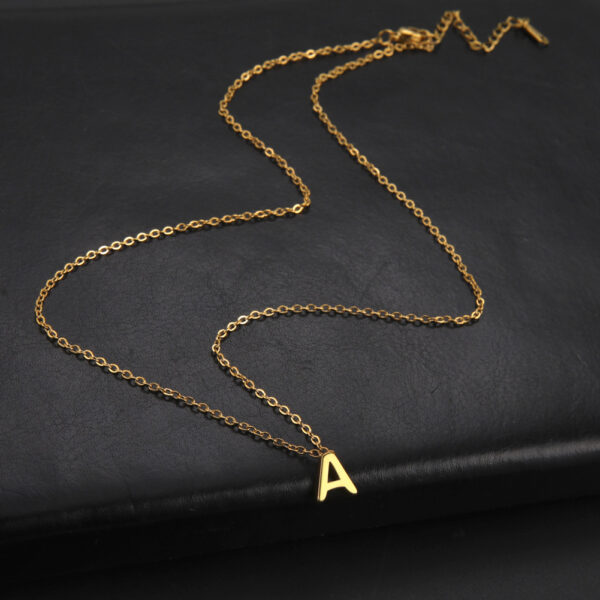 oly-ebca30bf23657e4d5d14a0ba3bee4219 Wholesale welding 26 letters gold 18K gold plating does not fade jewelry 304 stainless steel necklace