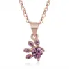 Wholesale Sweet Paw Print Copper Plating Inlay Zircon Rose Gold Plated Rings Earrings Necklace