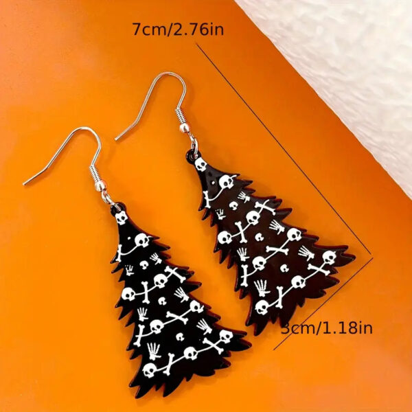 Wholesale Skull Print Party Christmas Tree Earrings Acrylic Earrings