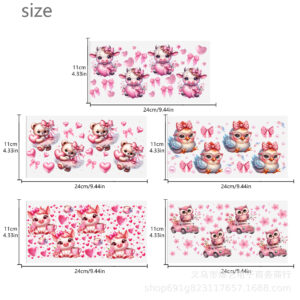 Valentine's day series transparent crystal water cup waterproof sticker set (5 pieces/set)-11