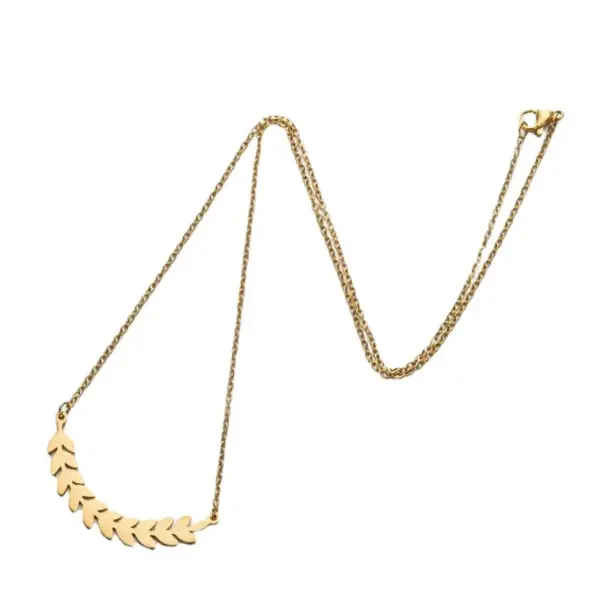 Wholesale Jewelry Fashion Leaf 201 Stainless Steel 18K Gold Plated Plating Stainless Steel Necklaces