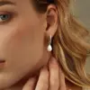 PVD Coated Real Gold Plated 18K Gold Geometric 304 Stainless Steel Elegant Modern Style Waterproof Non Tarnish Drop Earrings