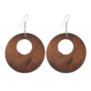 Wholesale Maillard Autumn and Winter Vintage Wooden Earrings Niche Design Exaerated Holiday Earrings Ethnic Style Earrings for Women