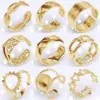 Wholesale Retro Star Snake Titanium Steel Plating Open Ring 1 Piece