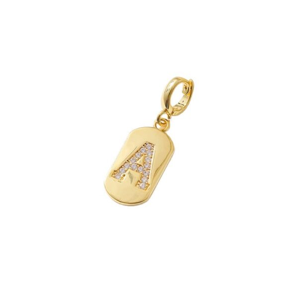 Wholesale DIY necklace, bracelet, pendant, and jewelry accessories featuring 26 round zircon-encrusted English alphabet tags.