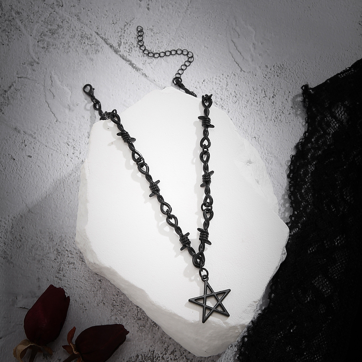 Wholesale Cross-border foreign trade five-inted star spice collarbone necklace female subculture ns personality sweet cool factory direct sales