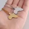 Wholesale 304 Stainless Steel Map Customization Laser Engraving PVD Coated 18K Real Gold Plated Vintage Style Waterproof Non Tarnish Plating Chain Cable Chain Lobster Trigger Clasp Closure Rose Gold Gold Silver Pendant Necklace