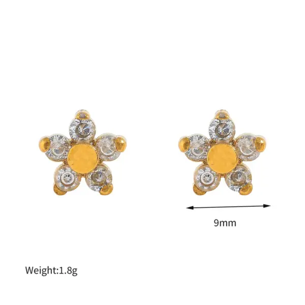Wholesale PVD Coated 18K Gold Platinum Real Gold Plated Flower Stainless Steel Fairy Style Elegant Sweet Waterproof Non Tarnish Ear Studs