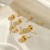 Wholesale 1 Pair Simple Style Ball Solid Color Plating 304 Stainless Steel Stainless Steel Earrings