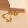 Wholesale 1 Pair Elegant Luxurious Classic Style Geometric Plating Inlay Copper Zircon 14k Gold Plated Ear Studs