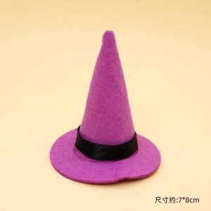 3 purple felt hats