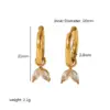 PVD Coated Real Gold Plated 18K Gold Water Droplets Rectangle 304 Stainless Steel Simple Style Waterproof Non Tarnish Drop Earrings