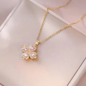 X3449 Pink Rotating Necklace